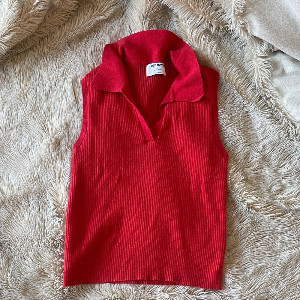 Old Navy Women's V-Neck Red Sweater